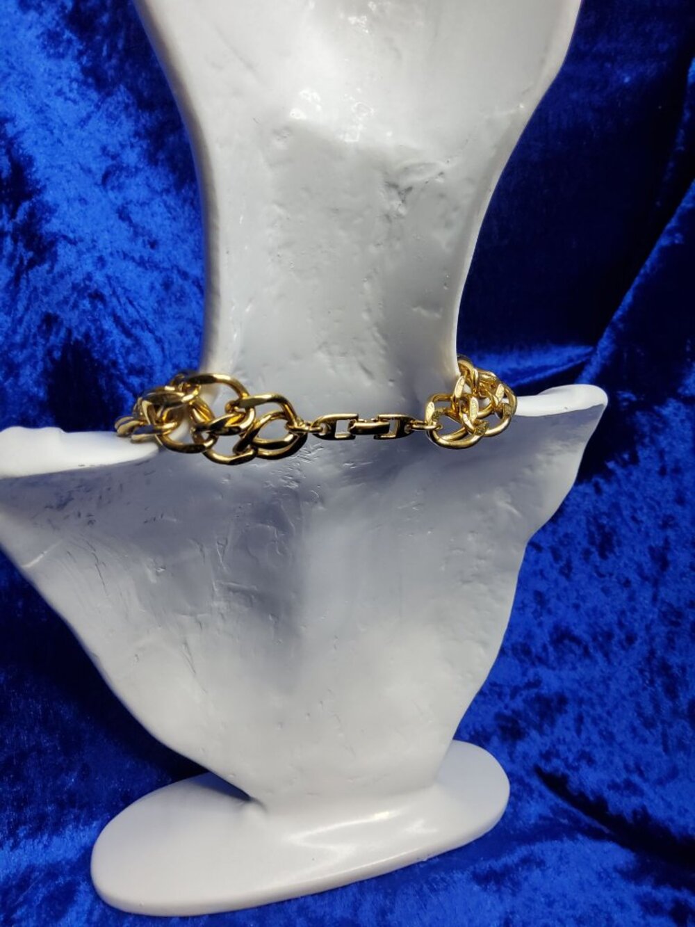 Vintage Napier Unisex Heavy Goldtone Double Chainlink Necklace, 18" long x .75" - Picture 5 of 16